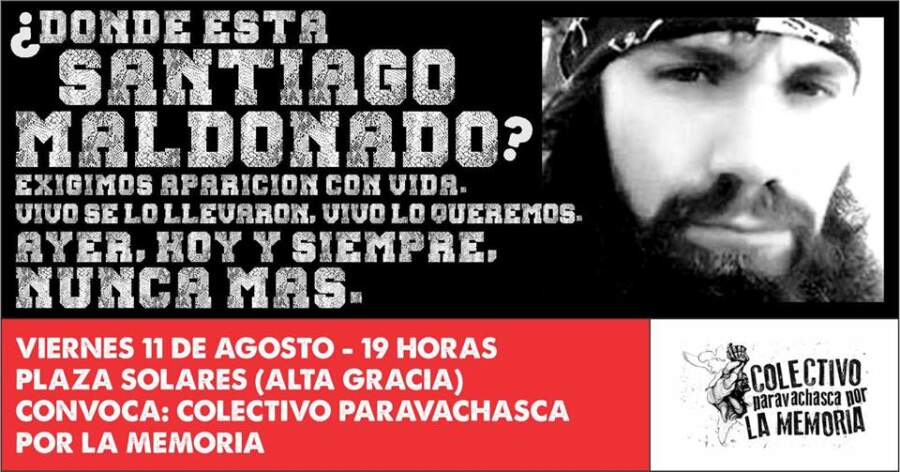 Convocan a la Plaza Solares para exigir por la aparición de Santiago Maldonado santiago maldonado - Convocan a la Plaza Solares para exigir por la aparición de Santiago Maldonado