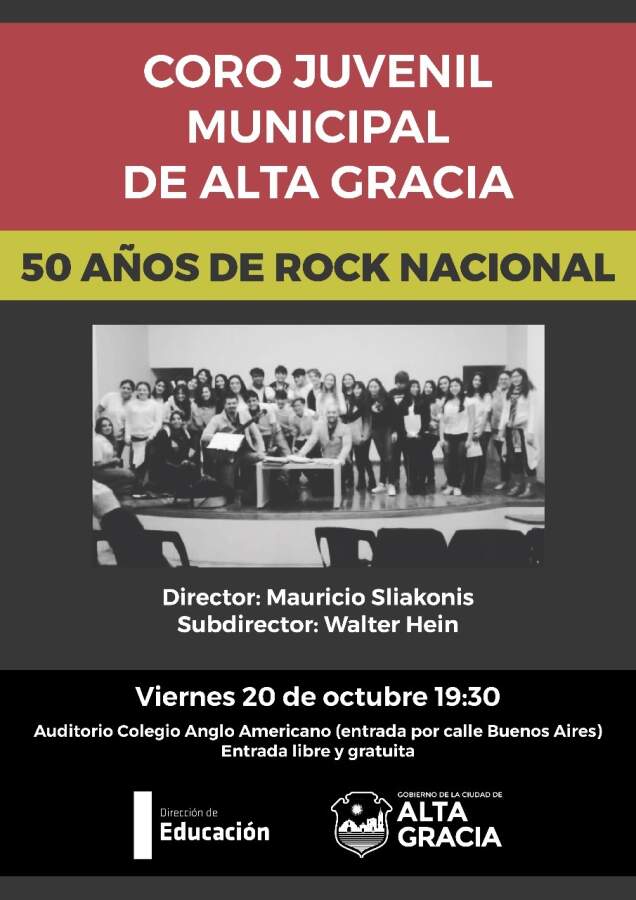 50 AÑOS DE ROCK NACIONAL - Agenda de actividades para el fin de semana en Alta Gracia