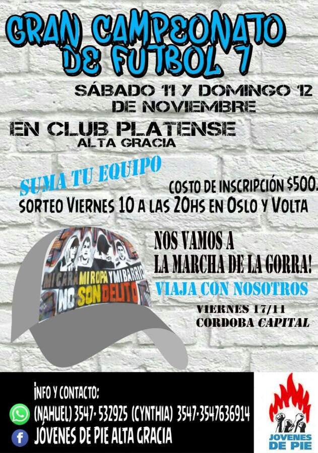 Organizan campeonato de fútbol para viajar a la Marcha de la Gorra campeonato jovenes de pie - Organizan campeonato de fútbol para viajar a la Marcha de la Gorra