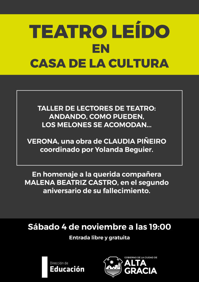 teatro leido 4 de nov 01 - Teatro leído en la Casa de la Cultura