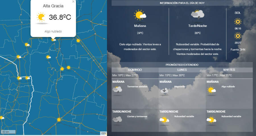 pronostico alta gracia - Con la mesa adentro: se pronostica lluvias y tormentas para la noche del 31