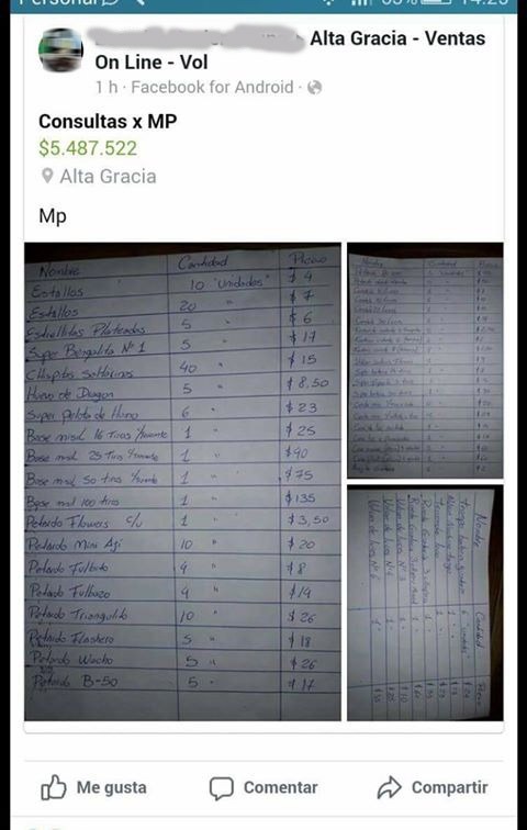 Denuncian venta ilegal de pirotecnia en facebook venta ilegal pirotecnia nombre tapado - Denuncian venta ilegal de pirotecnia en facebook