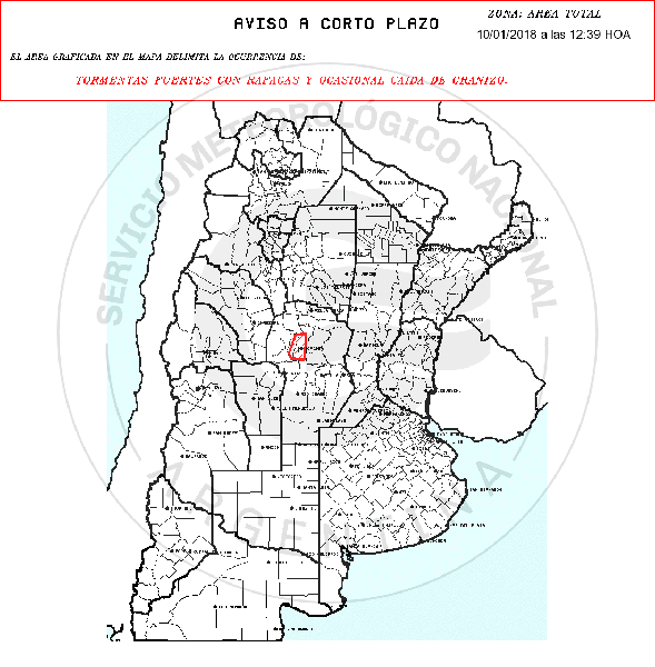 alerta cordoba - Emiten un alerta por tormentas fuertes y posible caída de granizo