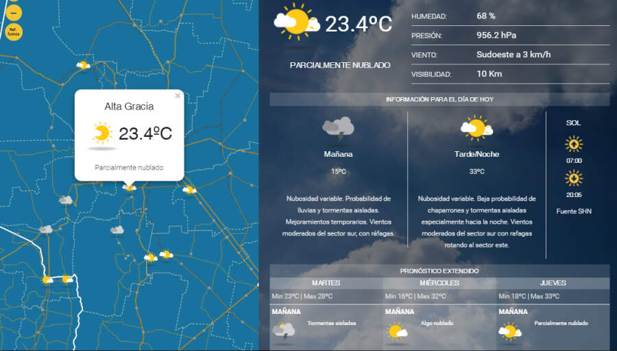 pronostico febrero - Lluvias y tormentas para el inicio de semana