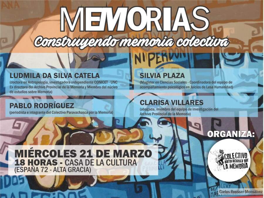 memorias - Se realizará un conversatorio sobre "memorias" en el marco de la semana de memoria y justicia