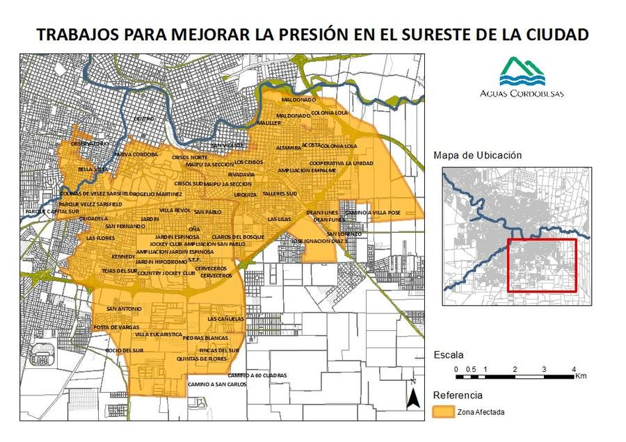 Restringirán este viernes el suministro de agua en 140 barrios de Córdoba trabajos aguas cordobesas cordoba - Restringirán este viernes el suministro de agua en 140 barrios de Córdoba