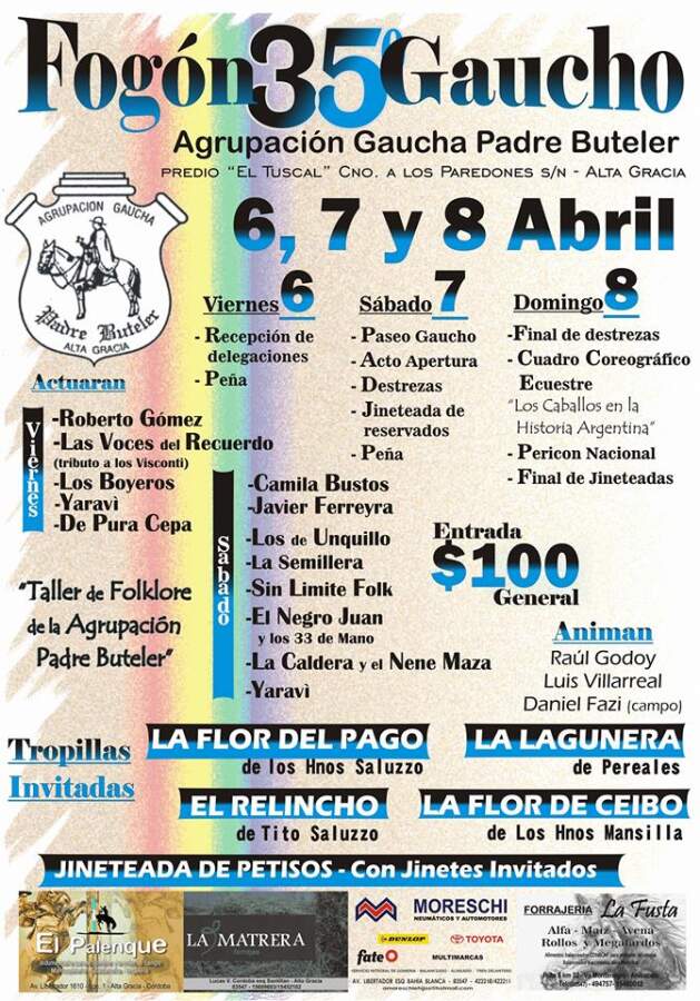 Comienza hoy el 35º Fogón Gaucho en Alta Gracia fogon gaucho - Comienza hoy el 35º Fogón Gaucho en Alta Gracia