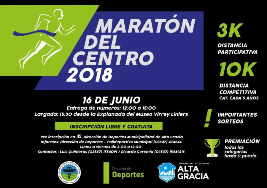 maraton centro 2018 - Este sábado 16 se corre la Maratón del Centro 2018