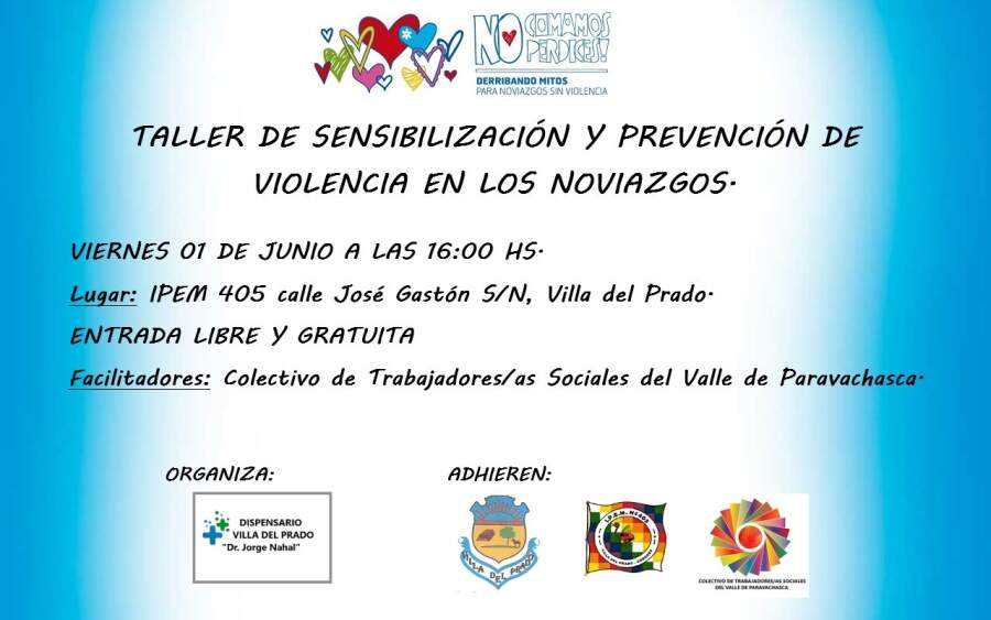 taller contra violencia VDP - Villa del Prado: realizarán un taller de prevención de violencia en el noviazgo