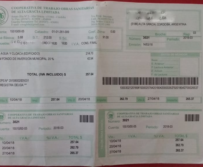 Se viene un nuevo aumento en la boleta del agua boleta agua - Se viene un nuevo aumento en la boleta del agua