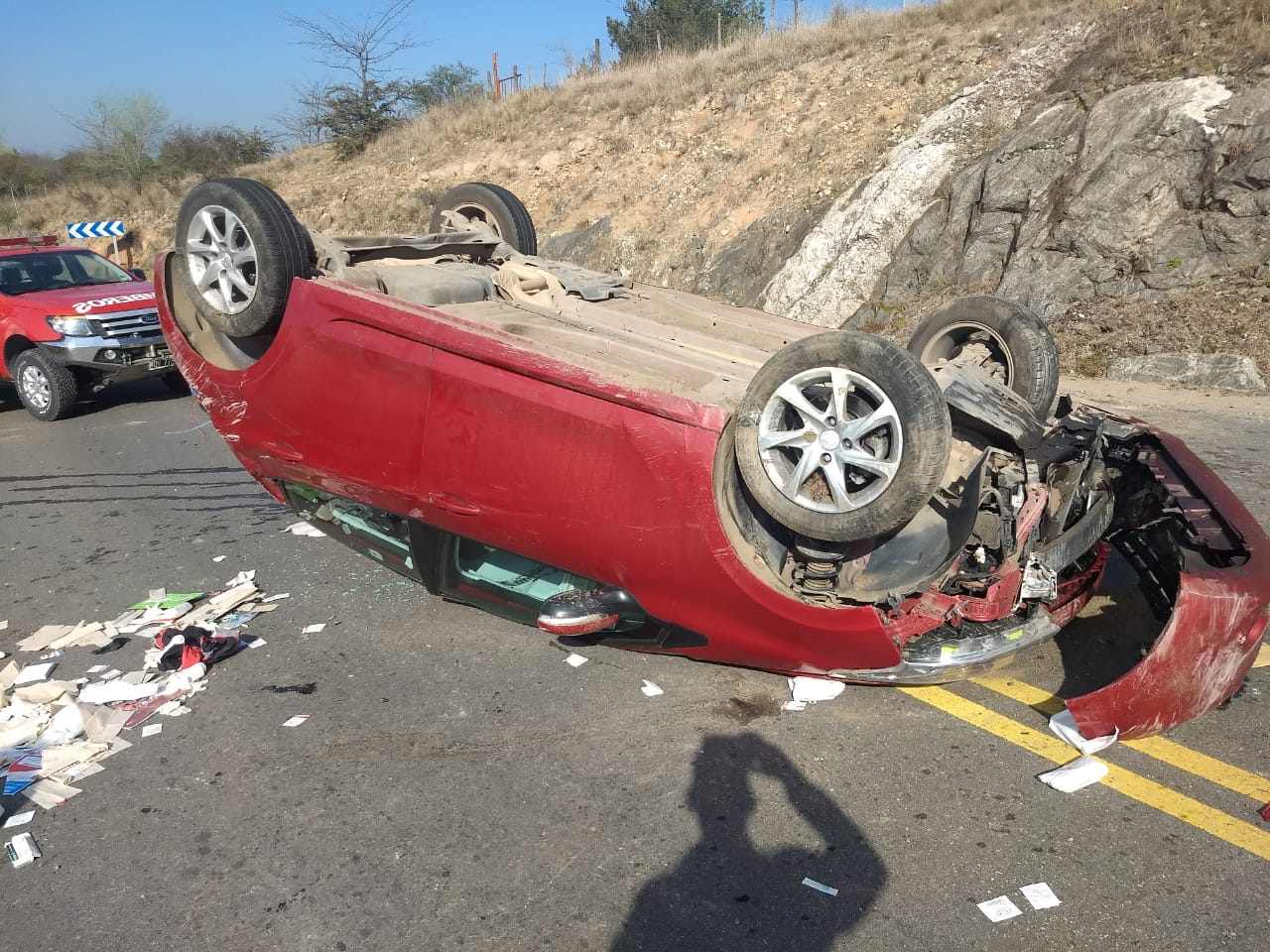 choque potrero - Potrero de Garay: chocó contra las piedras y se dió vuelta