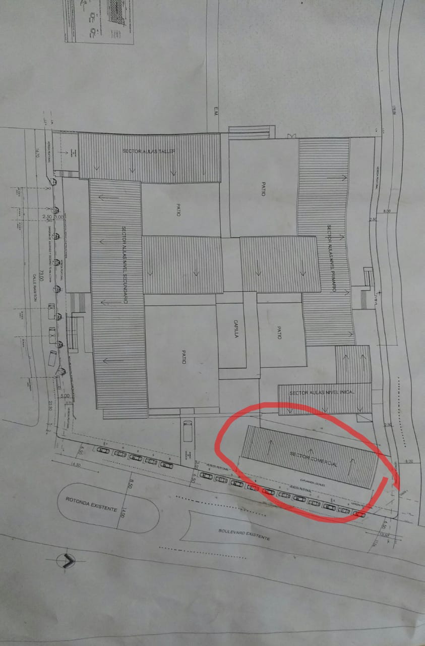 PLANO OBRAJE SECTOR COMERCIAL - Intimaron al Instituto El Obraje a retirar los montículos de tierra de la vereda