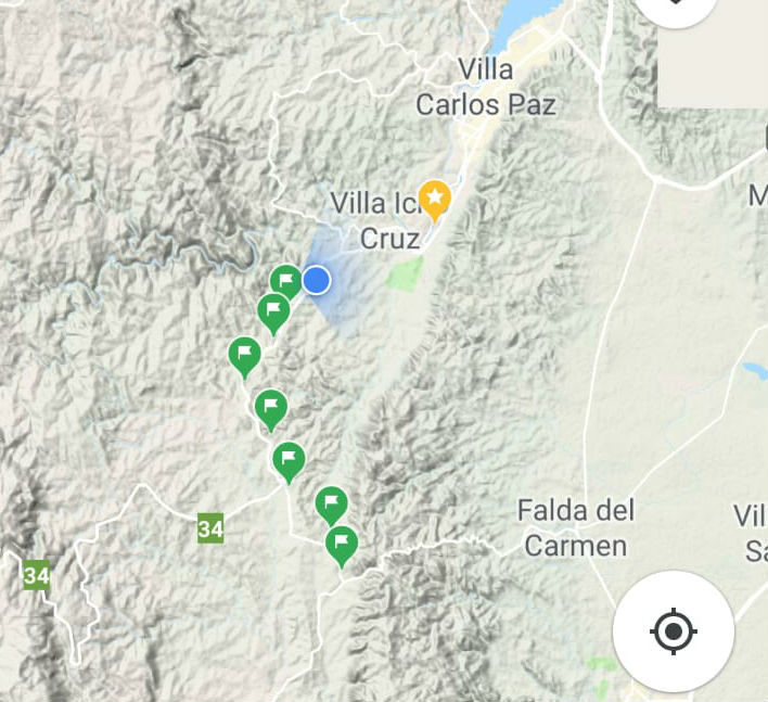 mapa caza tormentas - Caza Tormentas: medirán el granizo en los alrededores de Carlos Paz