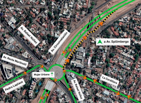 acceso a Circunvalación - Circunvalación: se habilitó la conexión con la rotonda de Mujer Urbana