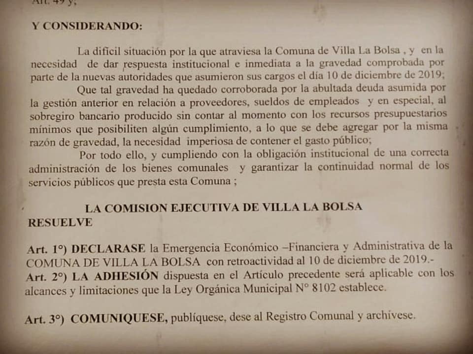 Villa La Bolsa también se declara en emergencia económica la bolsa emergencia - Villa La Bolsa también se declara en emergencia económica