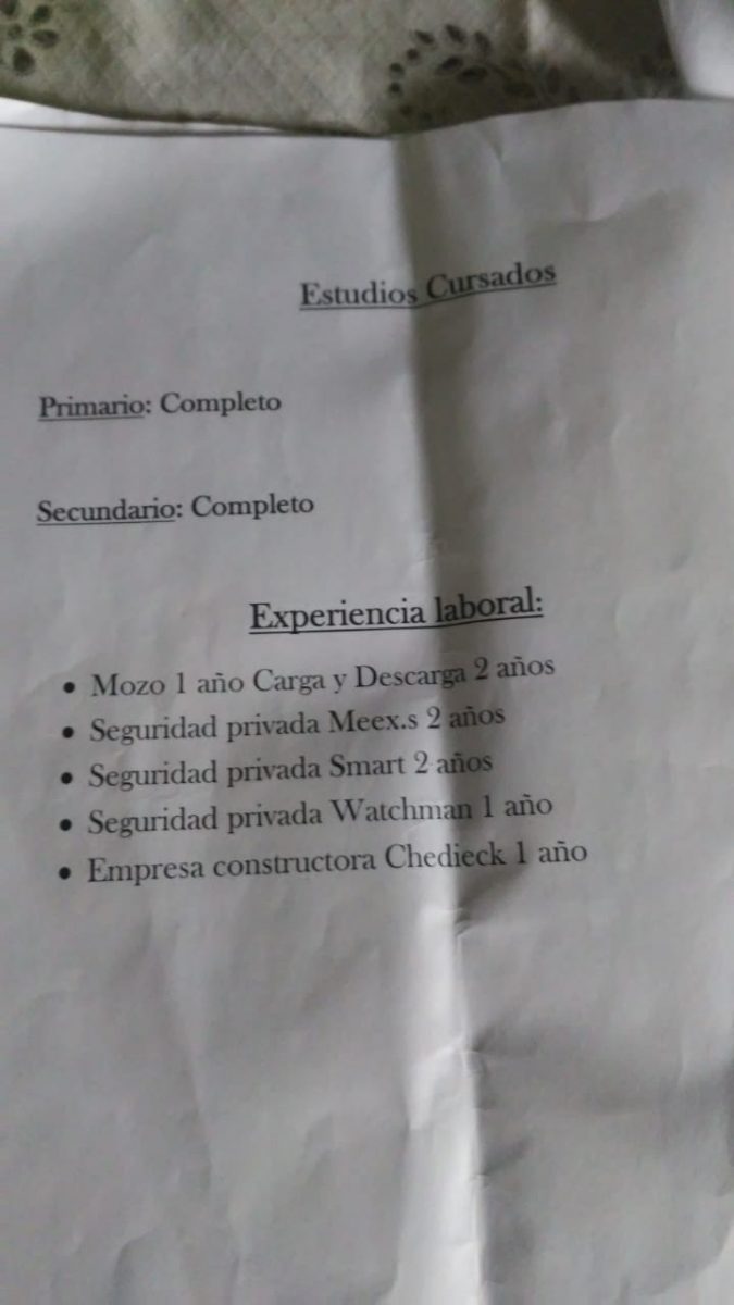 Busca trabajo fijo para poder alimentar a su familia moreno experiencia - Busca trabajo fijo para poder alimentar a su familia