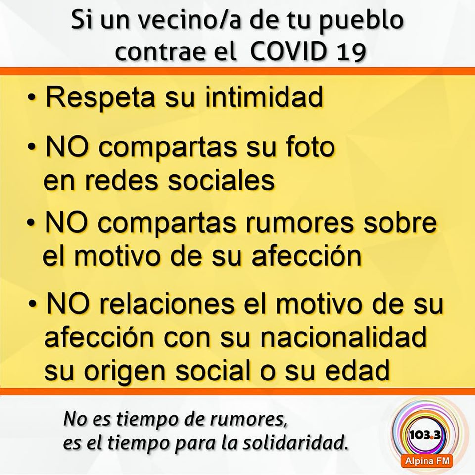Lanzan campaña contra la discriminación a afectados por el Covid-19 campaña - Lanzan campaña contra la discriminación a afectados por el Covid-19