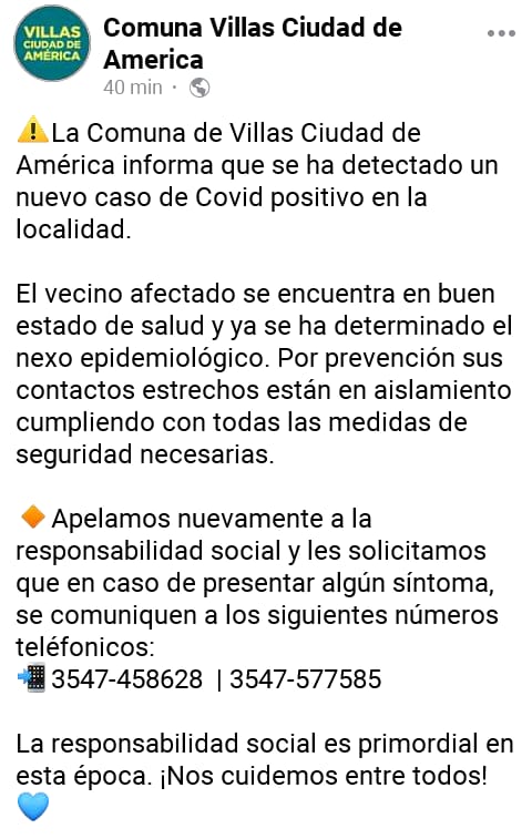 WhatsApp Image 2020 09 25 at 18.58.56 - El Departamento sumó una veintena de pacientes con coronavirus